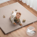 Blissful Diary Vegan Leather Baby Play Mat, 47x47 Thicken Foam Cushioned & by ForEveryBabysBetterLife