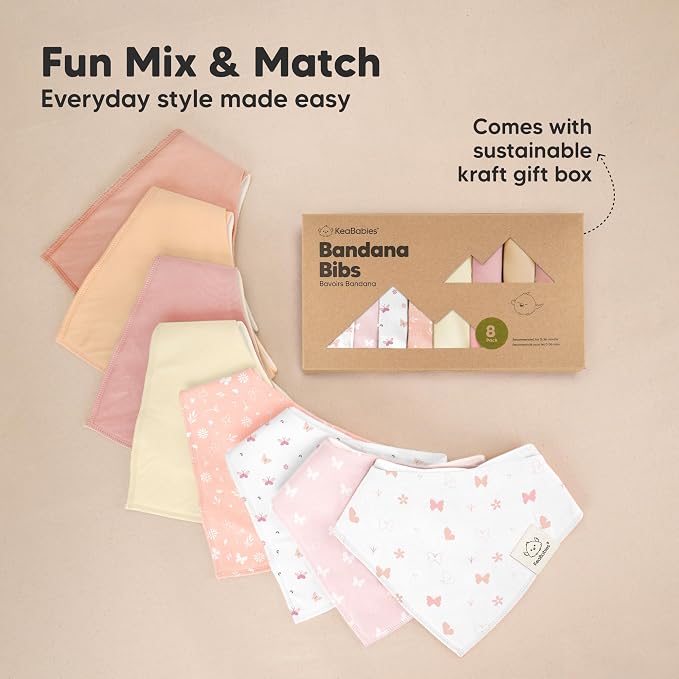 8-Pack Organic Baby Bandana Bibs - Image 9