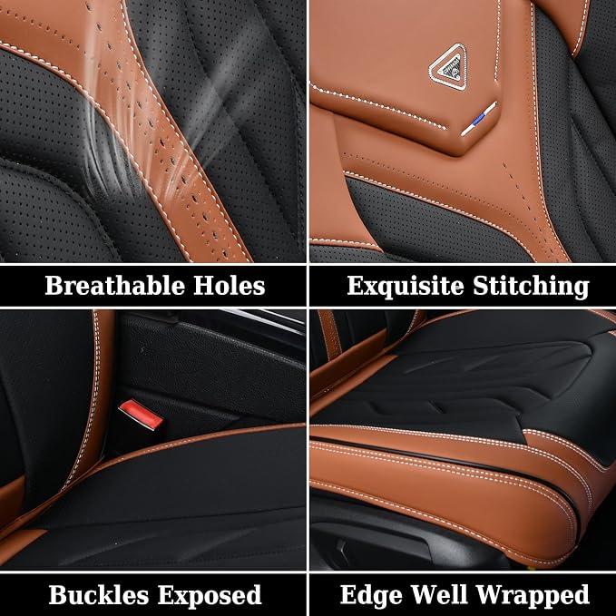 Coverado Front Seat Covers, Car Seat Covers Front Seats, Leather Seat Covers - Image 8