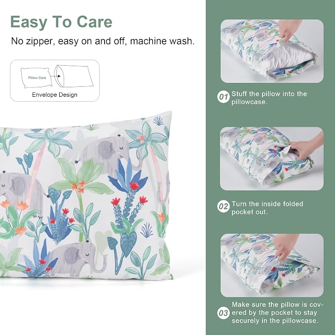 TILLYOU Toddler Pillowcases 13 x 18 Travel Pillow Case 2 Pack, Kids Pillowcases - Image 3