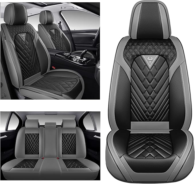 Car Seat Covers Full Coverage Seat Cover Premium Waterproof Faux Leather - Image 2