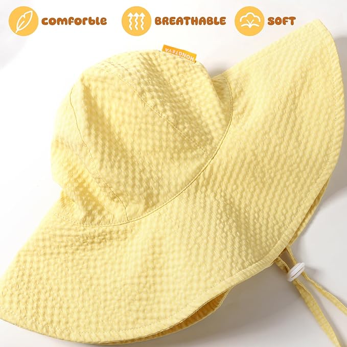 HONGTEYA Baby Sun Hat Toddler Girl Beach Hat Adjustable Outdoor Summer Hat UPF - Image 5