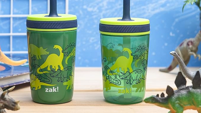 Zak Designs Dino Camo Kelso Tumbler 3pc Set, Leak-Proof Screw-On Lid - Image 10