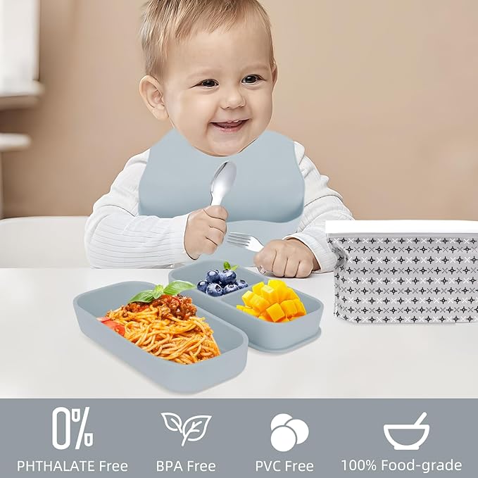 Travel Silicone Baby Feeding Set - Image 5