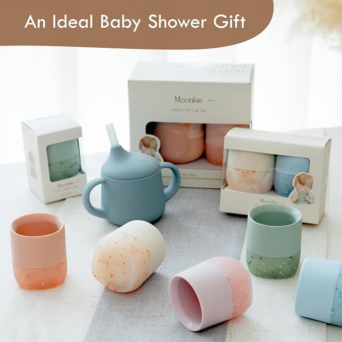 Moonkie Baby Training Cup & Sippy Cup Set | 4 Months+ | Baby-Led Weaning - Image 8