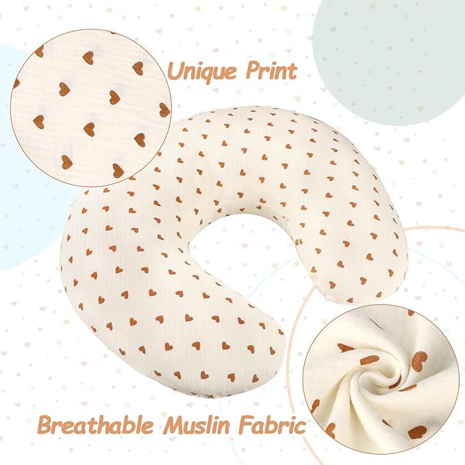 Hooyax Muslin Nursing Pillow Cover, Feeding Pillow Slipcover - Image 5