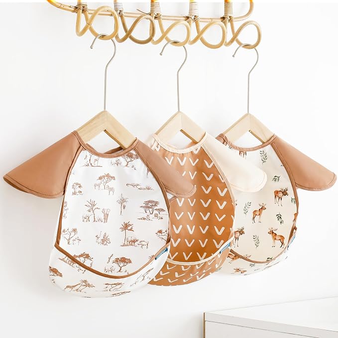 GRSSDER 3-pack Mess Proof Baby Feeding Bibs - Image 8