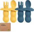 KeaBabies 4-Pack Silicone Baby Spoons and Forks Set by KeaBabies