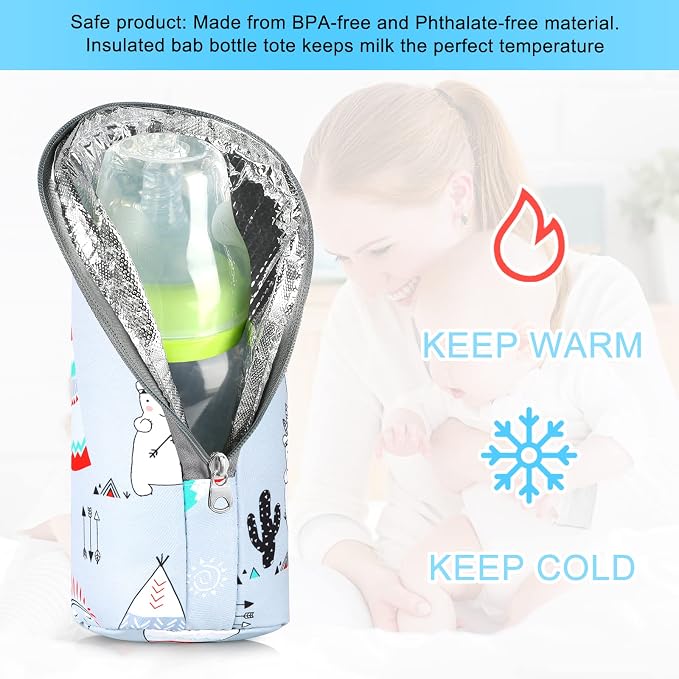 Accmor Baby Bottle Tote Bags, Insulated Breastmilk Cooler Bag, Nursing Bottle - Image 3