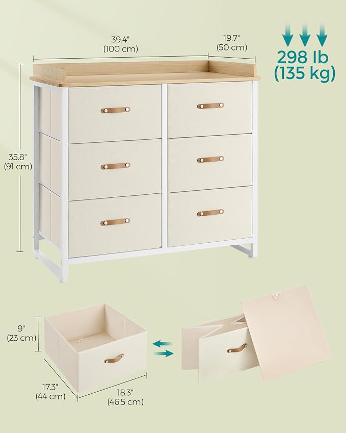 SONGMICS Kids Dresser with 6 Drawers, Boys Girls Dresser, with Water-Resistant - Image 3