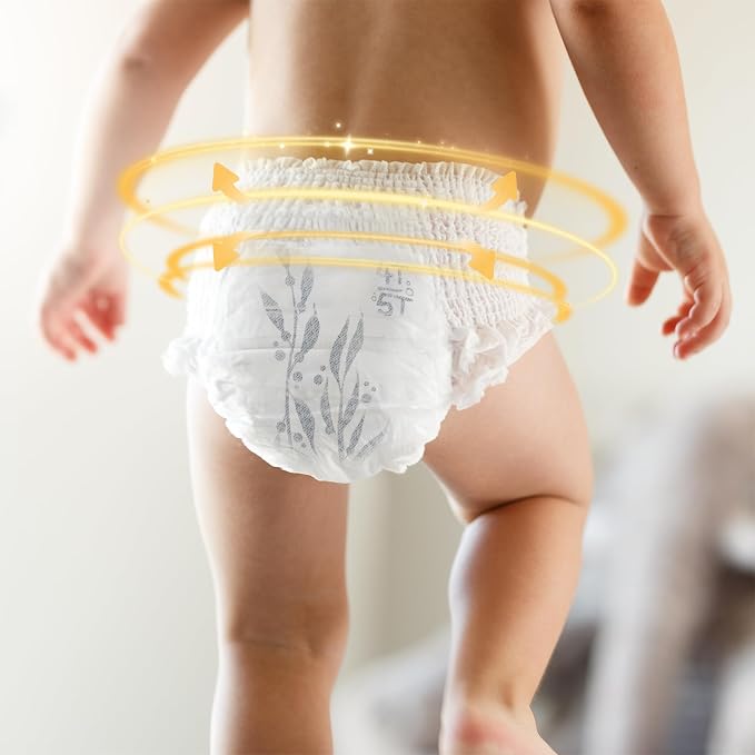 Parasol Clear+Dry Natural Disposable Diaper Pants, RashShield Protection and - Image 4