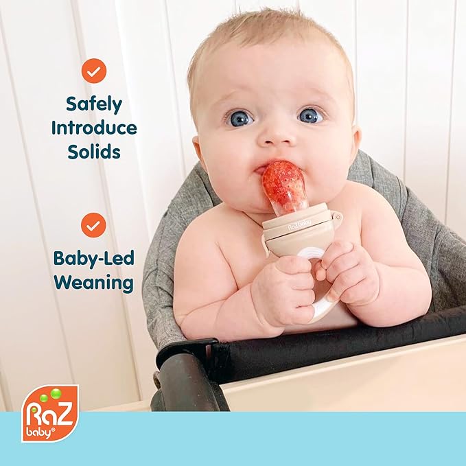 RaZbaby Baby Solids/Frozen Fruit Feeder Pacifier, Infant Teether Toy 6M+ - Image 2