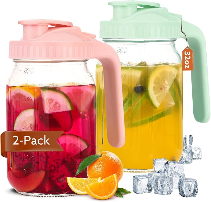 Breast Milk Pitcher, 32 OZ Mason Jar Pitcher by Mihlapi