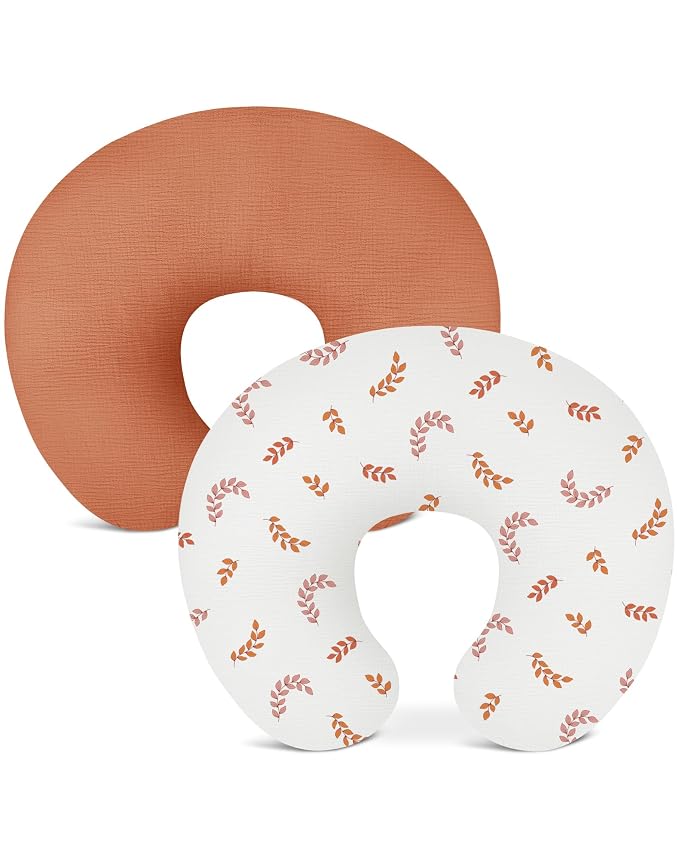 Nursing Pillow Covers 2 Pack, Muslin Nursing Cover by Wimist
