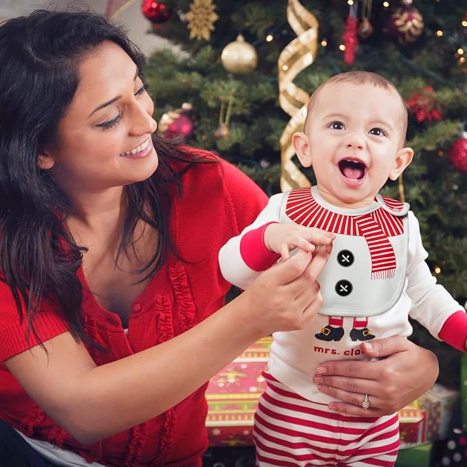 3Pcs Christmas Baby Cotton Bibs - Image 6