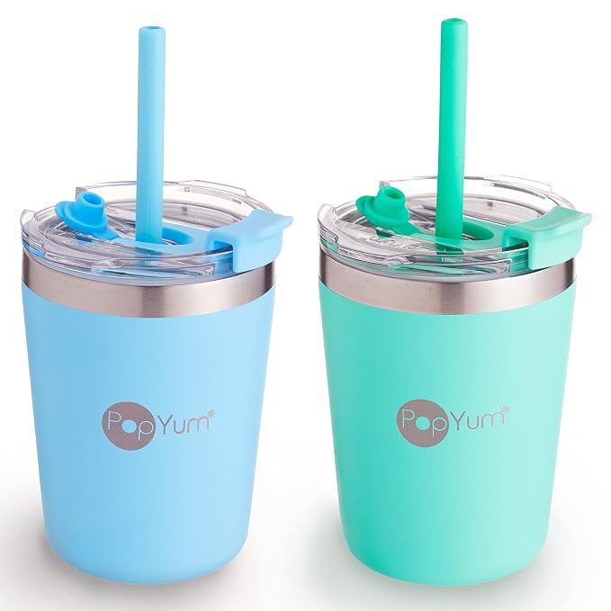 PopYum 9oz Insulated Stainless Steel Kids’ Cups by PopYum