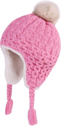 LANGZHEN Toddler Kids Infant Winter Hat, Earflap Knit Warm Cap Fleece Lined by LANGZHEN