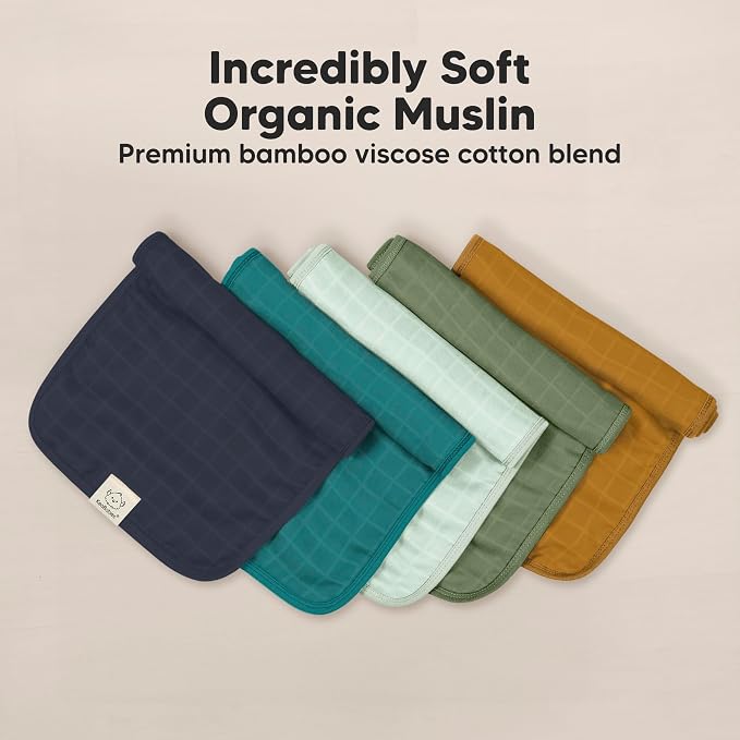 5-Pack Cotton Muslin Burp Cloths Baby Girls, Boys - Image 4