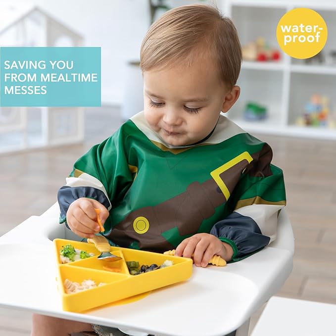 Bumkins Sleeved Bib for Girl or Boy, Baby and Toddler for 6-24 Mos, Essential - Image 2