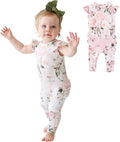 Posh Peanut Baby Girl Pajamas – Ruffled Cap Sleeve Romper PJs – Soft Viscose by PoshPeanut