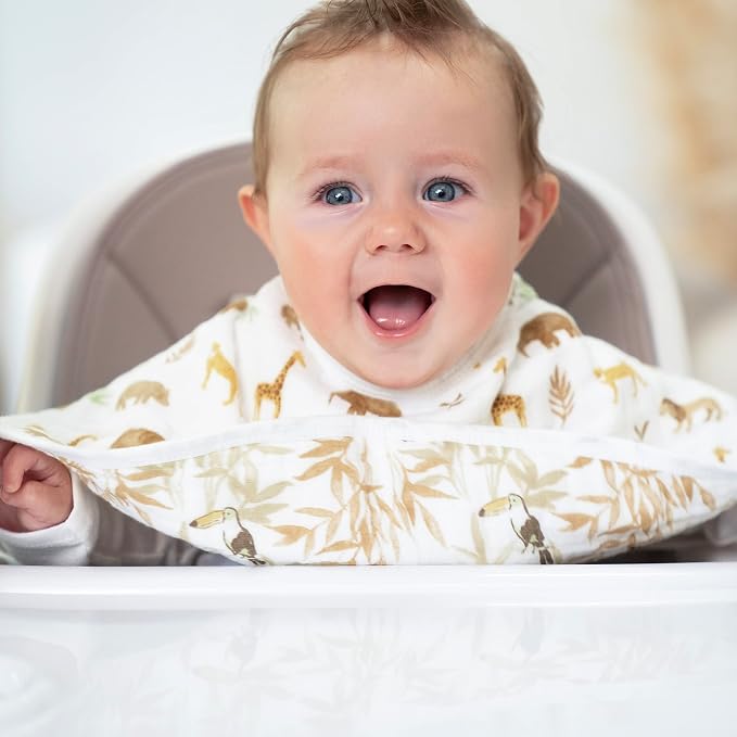aden + anais Essentials Burpy Bib, 100% Cotton Muslin, Soft Absorbent 4 Layers - Image 3