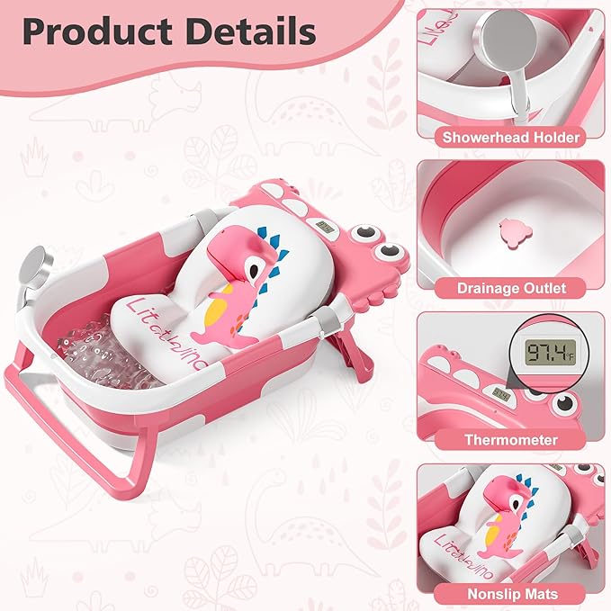 Collapsible Baby Bathtub for Newborn, Foldable Baby Bath Tub - Image 2