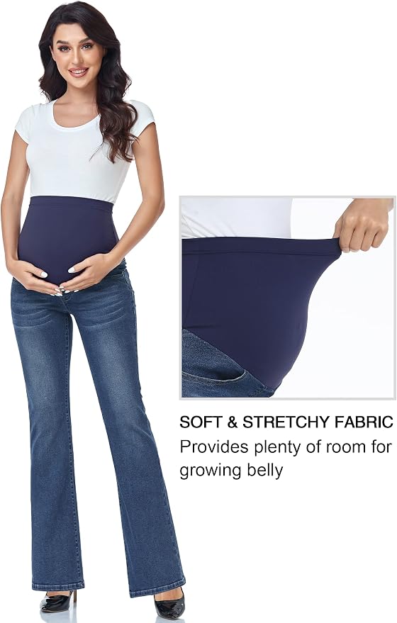 GLAMIX Women's Stretch Maternity Bootcut Jeans - Image 2