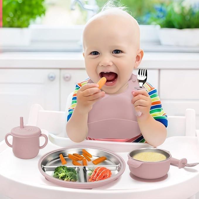 Stainless Steel Kids Plates and Bowls Set - Image 7