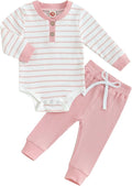Newborn Baby Boy Girl Clothes Ribbed Knitted Long Sleeve Romper Pants Solid by MABABY