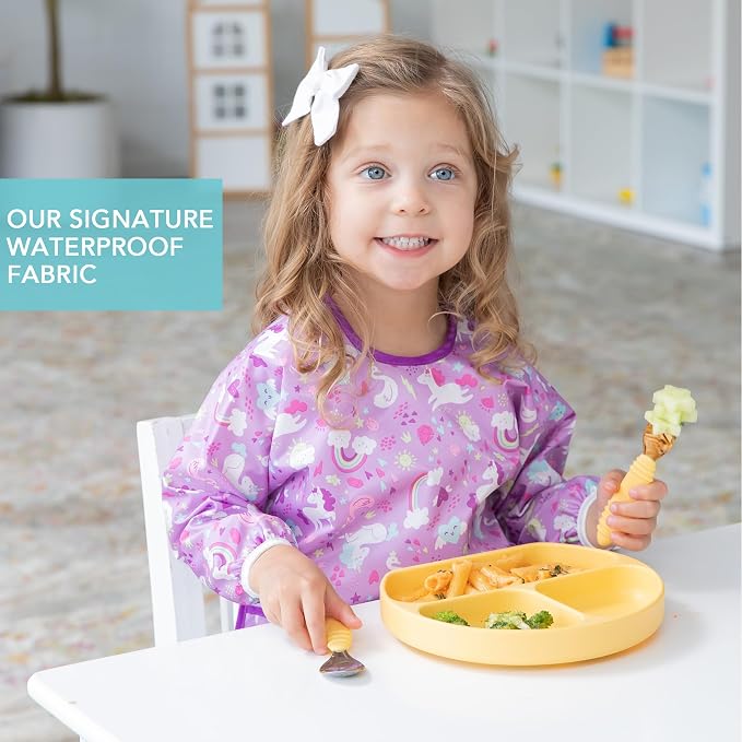 Bumkins Sleeved Bib for Girl or Boy, Baby and Toddler for 6-24 Mos Essential - Image 3