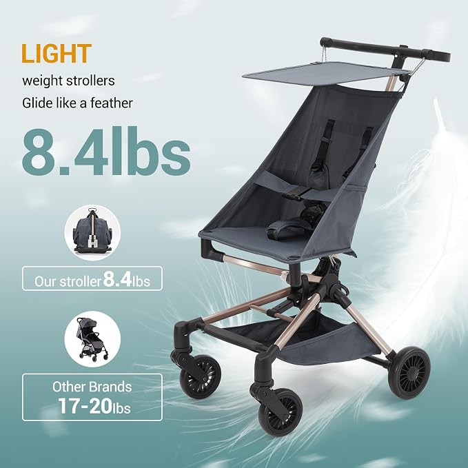 Lightweight Baby Travel Stroller – Compact & Airplane-Friendly Design, One-Hand - Image 4