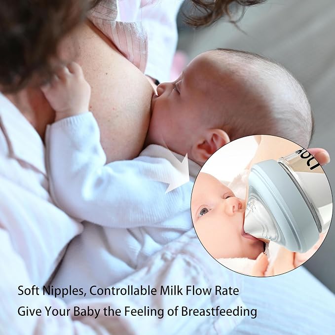 Glass Breastmilk Storage Bottles, 8oz Wide Neck Breast Milk Containers - Image 9