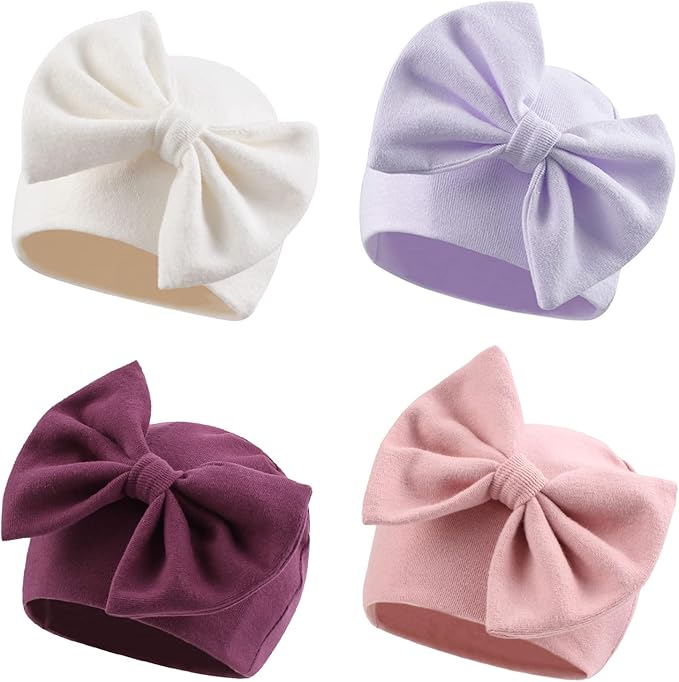 Bamery Newborn Baby Girl Hat Cotton Baby Bow Beanie Preemie Hats Spring Infant by Bamery
