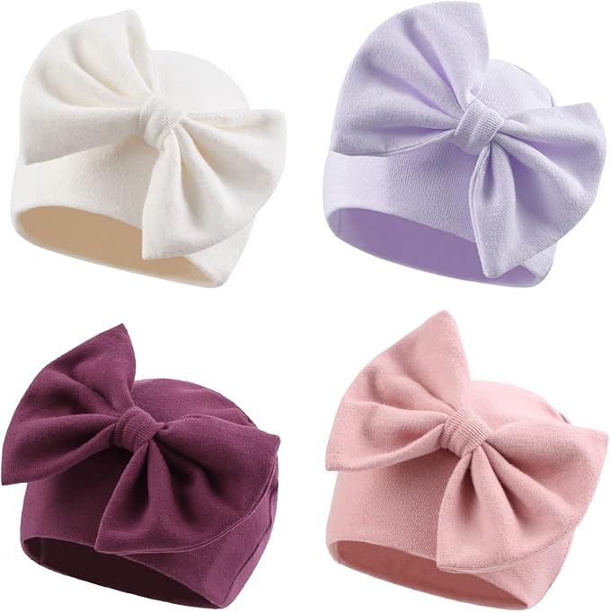 Bamery Newborn Baby Girl Hat Cotton Baby Bow Beanie Preemie Hats Spring Infant by Bamery