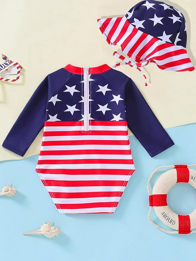 WOLBAY Baby Girl Swimsuit Long Sleeve One Piece Rash Guard - Image 3