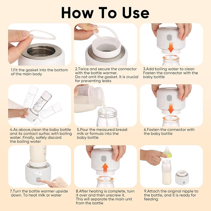 Baby Bottle Warmer, Maypott Portable 3 Minutes Fast Milk Warmer - Image 3