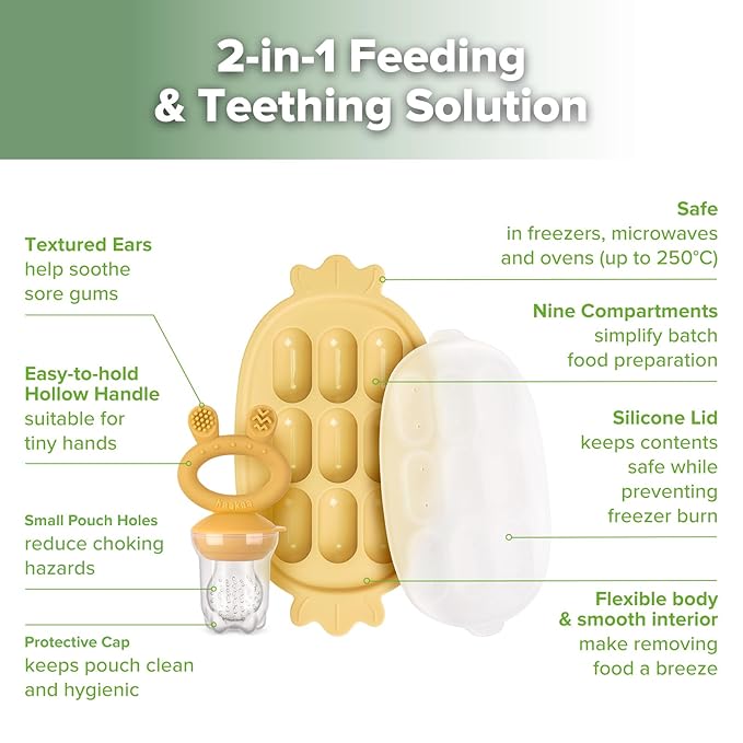 Haakaa Baby Fruit Food Feeder & Silicone Nibble Tray Combo - Image 4