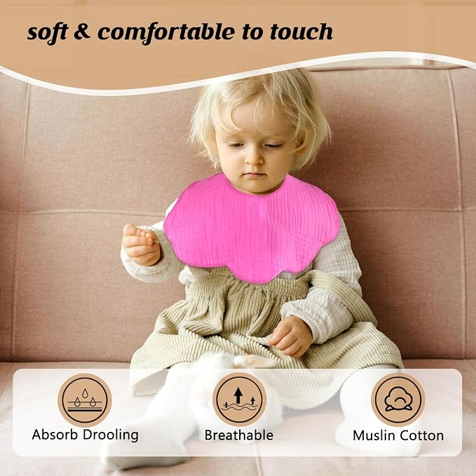 Baby Drool Bibs for Unisex Girls Boys 12 Pack Baby Muslin Bibs for Drooling and - Image 5