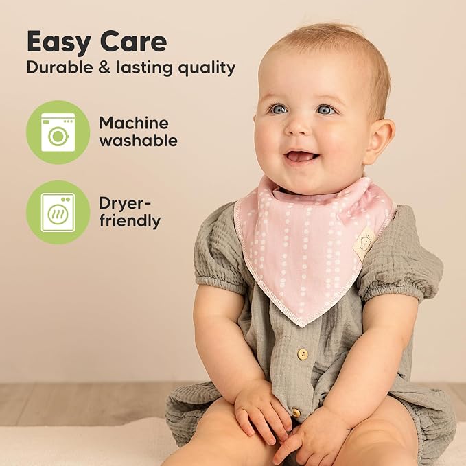 8-Pack Organic Baby Bandana Bibs - Image 7