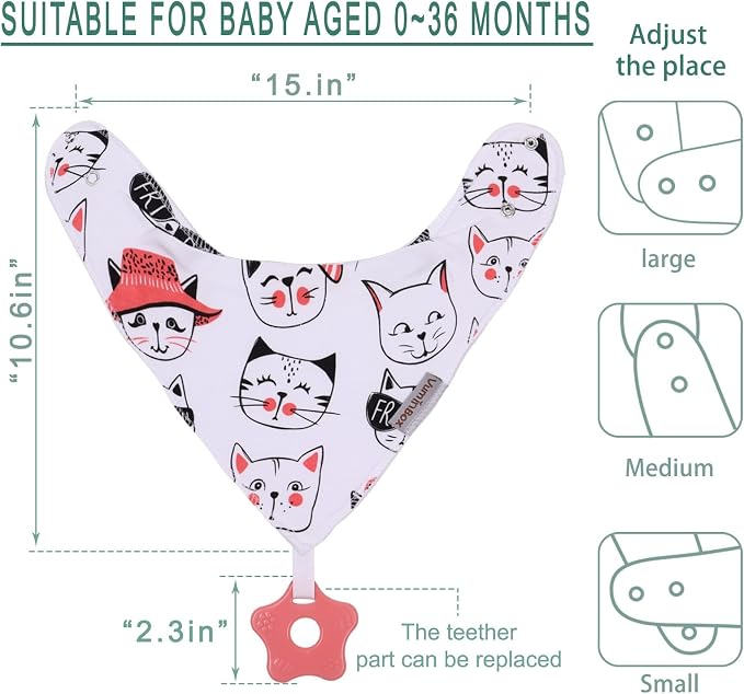 Baby Bandana Drool Bibs 6-Pack and Teething Toys 6-Pack Made - Image 5