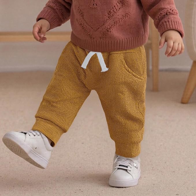 Sejardin Toddler Baby Boy Girl Pants 3 Pack Solid Color Elastic Waist Jogger - Image 4