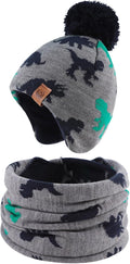 JANGANNSA Knitted Baby Hat Scarf Set Winter Warm Boys Girls Beanie Fleece by JANGANNSA