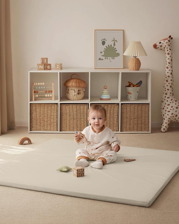 Blissful Diary Vegan Leather Baby Play Mat, 47x47 Thick Foam Cushioned & - Image 8