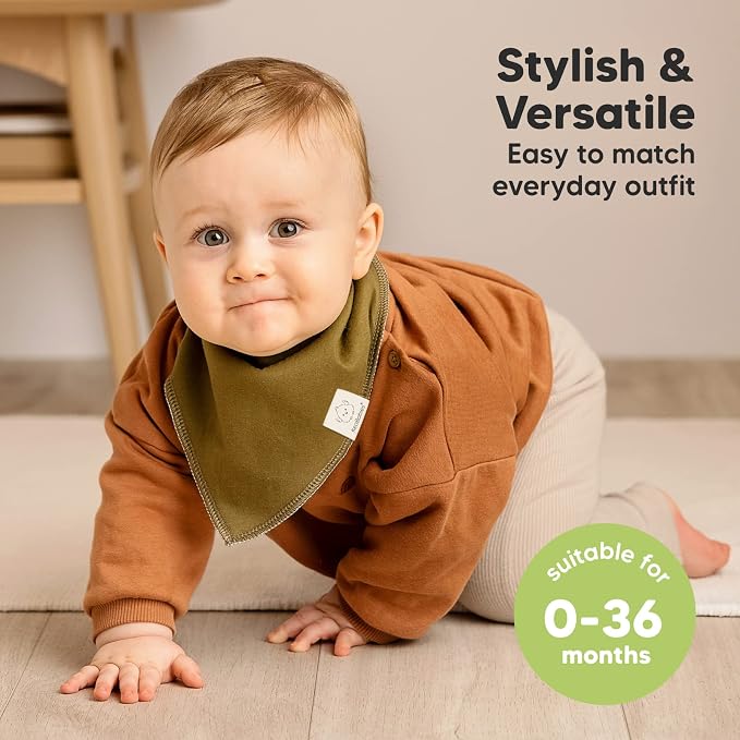 8-Pack Organic Baby Bandana Bibs - Image 4