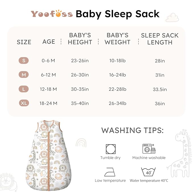 Yoofoss Baby Sleep Sack 6-12 Months, TOG 2.5 Baby Wearable Blanket - Image 4