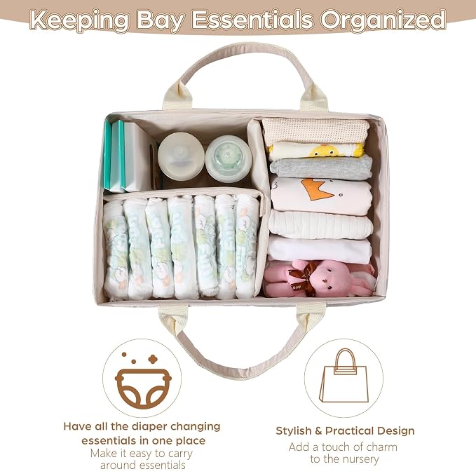 Ripeng 2 Pcs Large Baby Diaper Caddy Organizer - Image 4