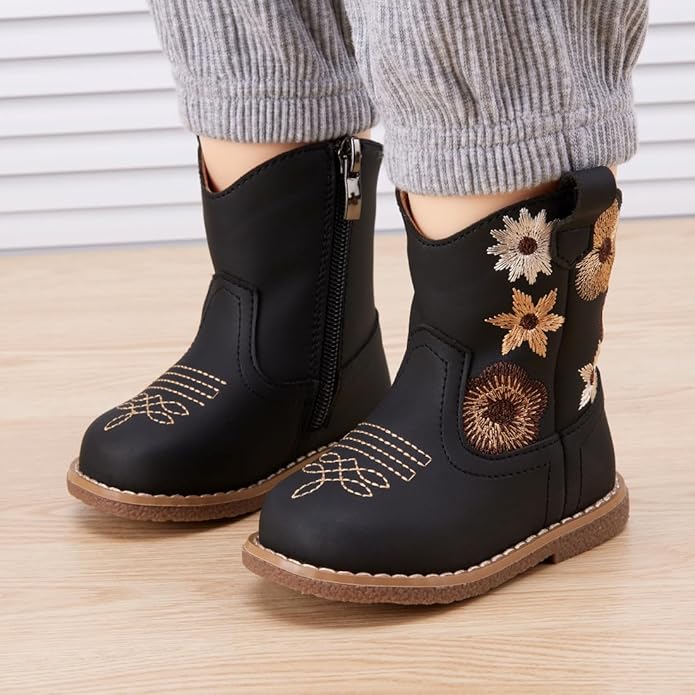 BMCiTYBM Baby Cowboy Cowgirl Boots Infant Western Shoes Boys Girls Round Toe - Image 3