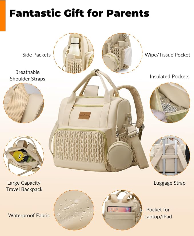 Backpack Diaper Bag, Stylish Waterproof Baby Diaper Bags - Image 4