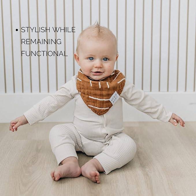 Mebie Baby Muslin Cotton Bib, 3 pack, Baby Bib Set - Image 5