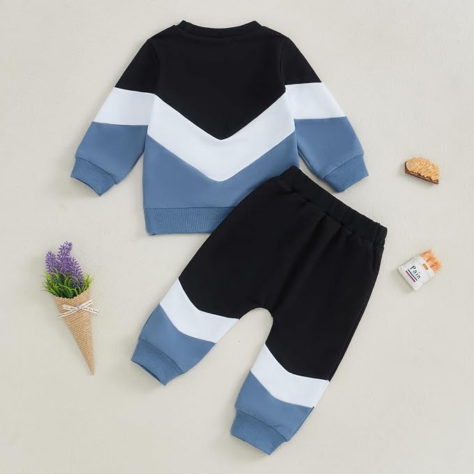 Kupretty Toddler Baby Boy Fall Winter Clothes Color Block Long Sleeve - Image 6